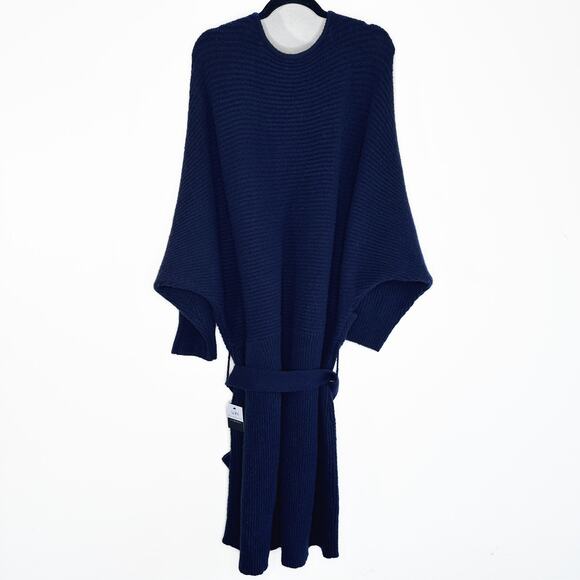 Eloquii Elements Long Dolman Sleeve Rib Knit Wrap Tie Waist Sweater Dress 22 24 - Picture 10 of 14